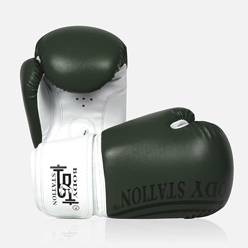 Image of Boxing Gloves - Faux Leather Training Gloves with Hook and Loop Velcro Closure for Long-Lasting Strength and Durability