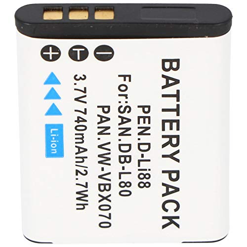 Batterie compatible avec Sanyo DB-L80, DMX-CG10, VPC-CG10, VPC-X1200