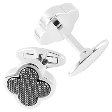 GWD CuffLinks for Men Tuxedo Shirt Cufflinks Classic Business Groom Wedding Gift With (Black - B) Cover