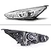Headlights Assembly compatible with 2015-2018 Ford Focus ST/SE/S Halogen Headlamp Pair, Chrome Housing clear Corner