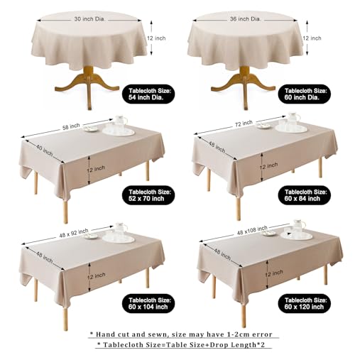 Image of AUSSPVOCT Textured Table Cloth Rectangle 52x70 Inch for Home Kitchen Decor