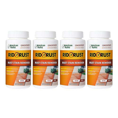 American Hydro Systems Rid-O-Rust Outdoor Rust Stain Remover, Concentrated Powder Formula, Removes Stains, Calcium, and Limescale, 12 Ounces (6 Pack)