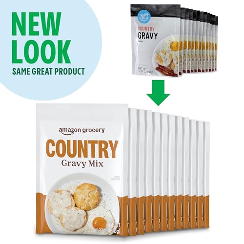 Image of Amazon Brand - Happy Belly Country Gravy Mix, 1.37 ounce (Pack of 12)