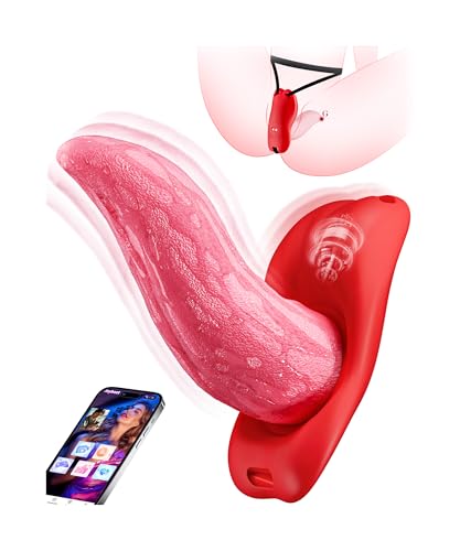 Image of BIG SHOCKED Female Sex Toys Wearable Vibrator - Realistic Tongue Licking Women Couples Sex Toys, APP Remote Control Adult Toys with 9 Vibrations Double-Ended Dildos for G Spot Vibrating Panties