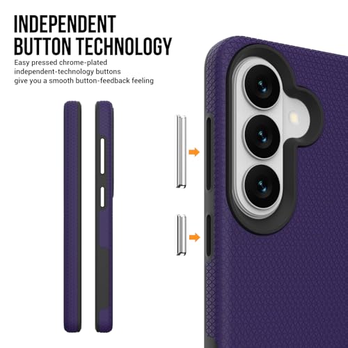 Image of NOXO Ultra-Hybrid Triangle Back Case Cover Compatible with Samsung Galaxy S26 | Shockproof Design | Camera Protection | Soft TPU & Rugged PC | Bumper Cases and Covers (Deep Purple)