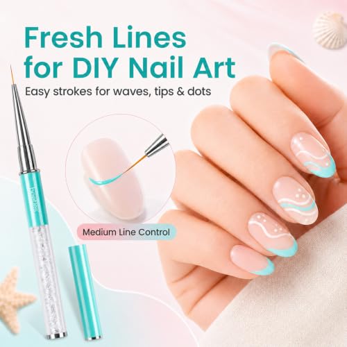 Image of Beetles Gel Polish Nail Art Liner Brushes 5Pcs Painting Art Design Pen Set Diamond Application Rhinestone Handle Dotting Drawing Sizes 5 7 9 11 20mm Nail Design Gift for Women