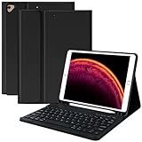 MMK for iPad 9th Generation Case with Keyboard, for iPad 8th 7th Generation Case with Keyboard (Wireless Detachable & Pencil Holder), iPad 10.2"/iPad Air 10.5"(3rd Gen)/iPad Pro 10.5" (Black)