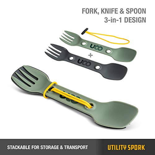 UCO Nylon Utility Spork Camping Spoon-Fork-Knife Utensil, 2 Pack - Thumbnail 3
