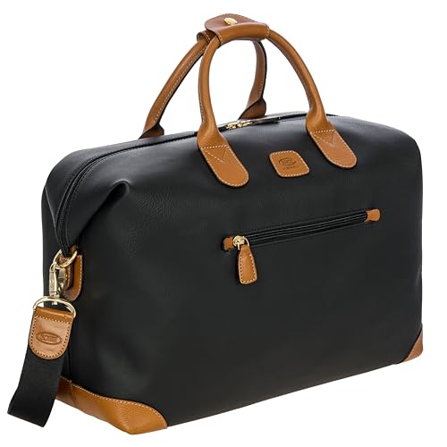 Bric's FIRENZE Cargo Duffel Bag - Luxury Travel Tote with Luggage Sleeve - Weekender and Travel Carry On Bags For Women and Men - Embossed PVC - 18 Inch, Black by Bric's - Image 2