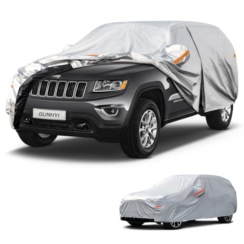 Image of GUNHYI 6 Layers SUV Car Cover Custom Fit Jeep Grand Cherokee (2010-2026) Waterproof All Weather, Heavy Duty Outdoor Snow Sun Rain Uv Protection (Ships from US Warehouse, Delivery 3-8 Days)