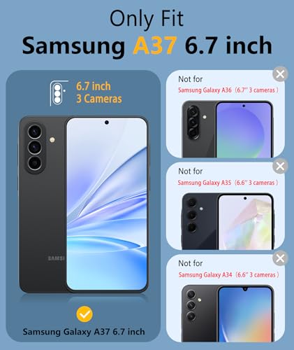 Image of FNTCASE for Galaxy A37-5G Phone Case: Samsung Magnetic Cover [Fit for Magsafe] with Screen Protector, Anti-Slip Matte Textured, TPU+PC Dual Layer Shockproof, Military Grade Drop Protection (Black)