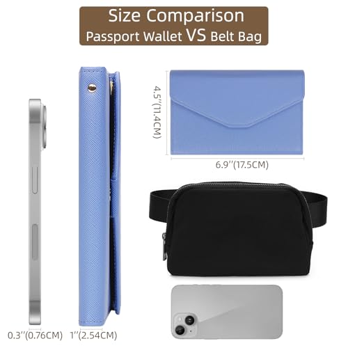 ZOPPEN Passport Holder Women/Men, Multi-purpose Rfid Blocking Travel Passport Wallet (Ver.4) Tri-fold Document Organizer Holder (#25 Niagara Blue)