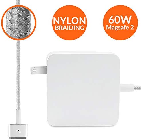 Mac Book Pro Charger Tangle-Free Nylon Cable Replacement Charger for Apple MacBook Pro Laptops with 60w Magsafe 2 Power Adapter