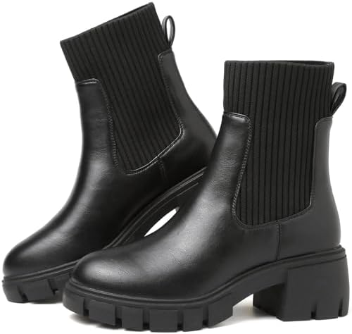 ziitop Women Platform Chelsea Boots Fashion Elastic Ankle Booties...