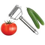 2 in 1 Stainless Steel Tomato Peeler Multifunctional Julienne Slicer Cutter Potato Carrot Vegetable Grater With Serrated Blade Easy Peel Tomato Soft Skin Kitchen Accessories -  i Kito