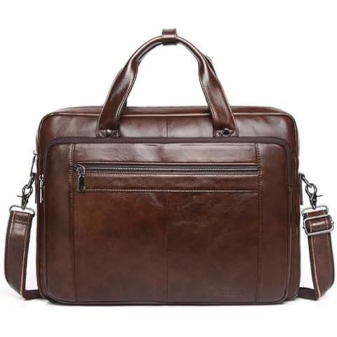 BAIGIO Genuine Leather Briefcase for Laptops Cover