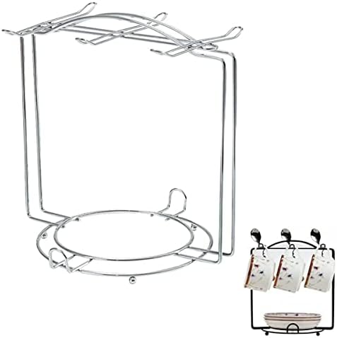 Porta Tazze Biluer Acciaio Inox Per 6 Tazze - Nero Con Piattini - Foto 3