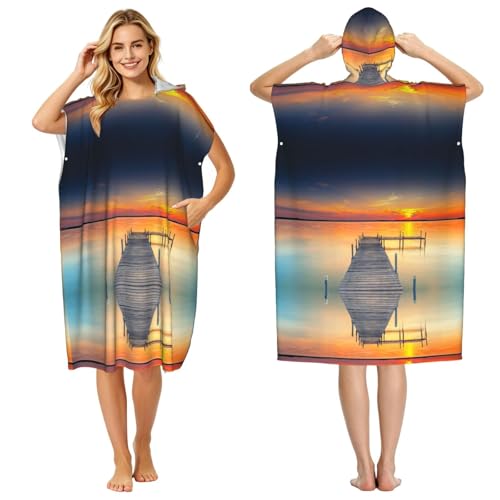 Poncho à capuche contre le froid après la natation en microfibre - 2