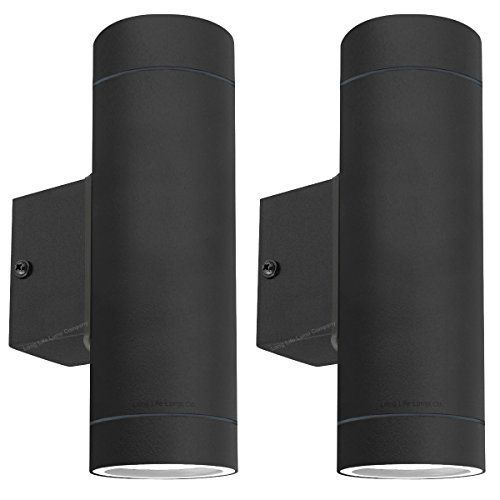 2 X Black Stainless Steel Double Outdoor Wall Light IP65 Up/Down Outdoor Wall Light ZLC019B