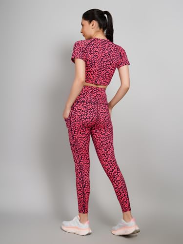 Image of SSoShHub Tights Top High Waist Stretchable Gym Tights and CropTop Bra Gym wear /Active Wear Tights Yoga Pants Zumba /Dance Womens Workout Tights and Top Stretchable Workout set