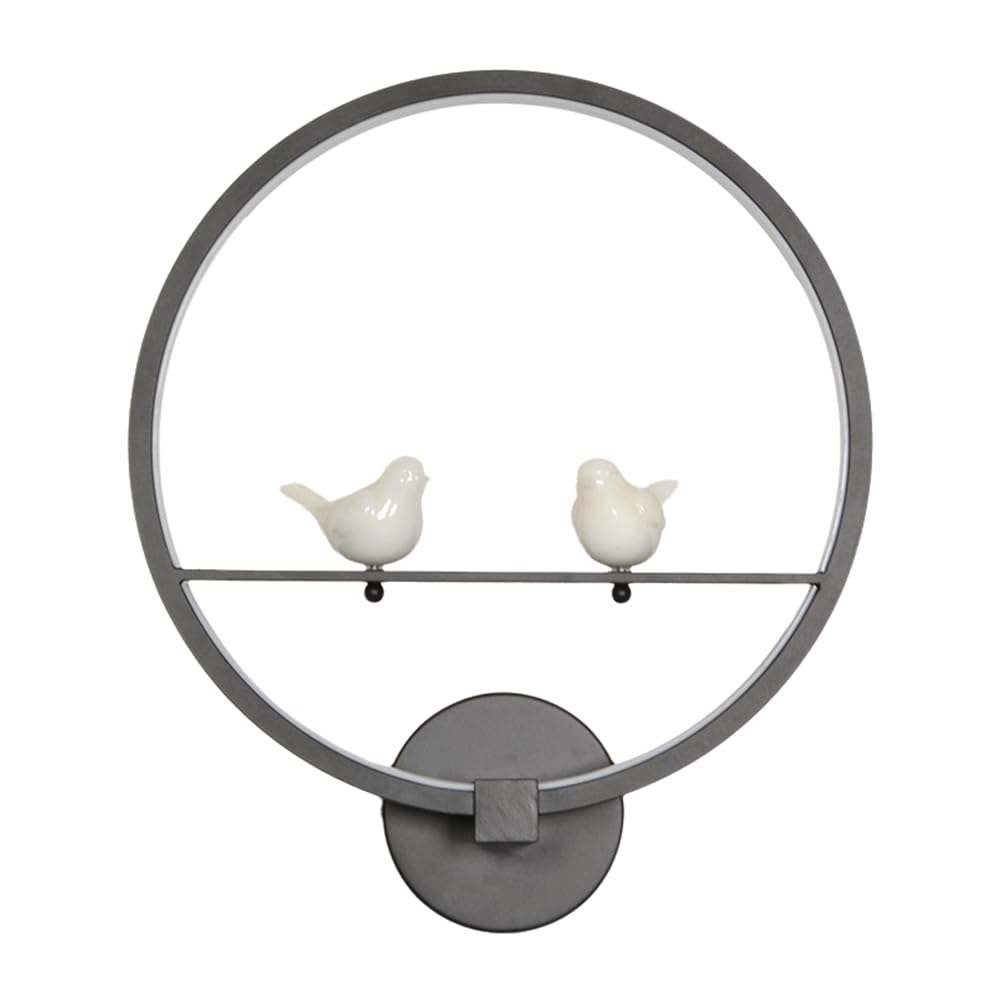Iskdjbjg Light/Black 18W 3000K Warm Two Birds Ring Led Wall Lamp Led Modern Wall Lamp For Living Room Bedroom Bedside Ing