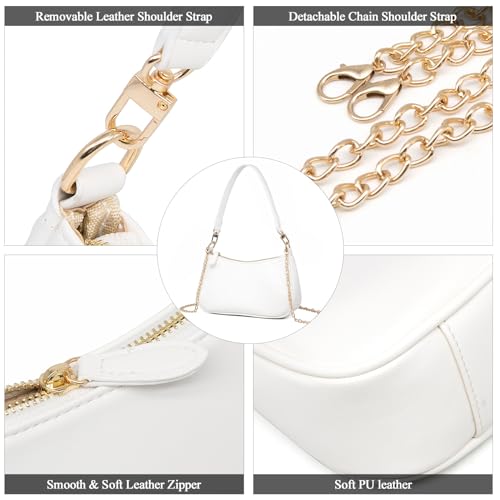 Image of YAMEIZE Trendy Small Shoulder Bags - Classic Crescent Bag with Removable Straps Tote Hobo Clutch Handbag for Women