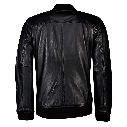 Superdry Light Leather Bomber Giacca, Nero (Black
