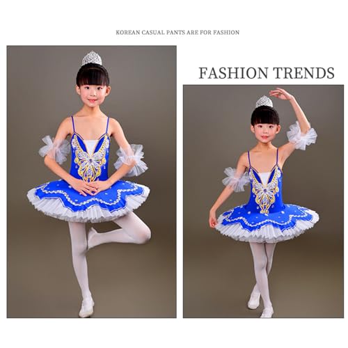 Robe tutu de ballet à paillettes scintillantes vêtement de danse bleu