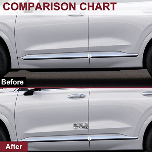 Image of 2 Pcs Fuck IT Edition Emblem 3D Fender Badge Decal, 3D Fender Badge Decal Car Truck Replacement, Fit for All Cars, is Used for Body Decoration, Instrument Panel, Track, Motorcycle, Silver Black.