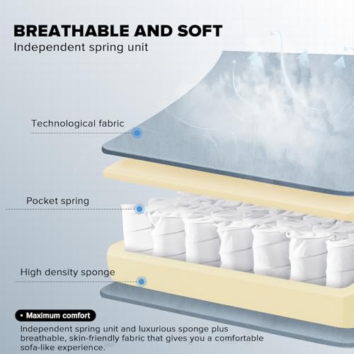 Sedia da gaming, ergonomica, da scrivania, con superficie in tessuto, cuscino a molla, braccioli di collegamento e poggiapiedi, Azzurro - Sedia gaming - Immagine 9