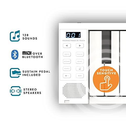 Blackstar FP-88 Touches Touch Sensitive Piano numérique portable pliable avec batterie rechargeable Blanc 88 touches - Les Beatles, Paul McCartney, John Lennon, RIngo Starr, George Harrison Blackstar FP-88 Touches Touch Sensitive Piano numérique portable pliable avec batterie rechargeable Blanc 88 touches – Image 3