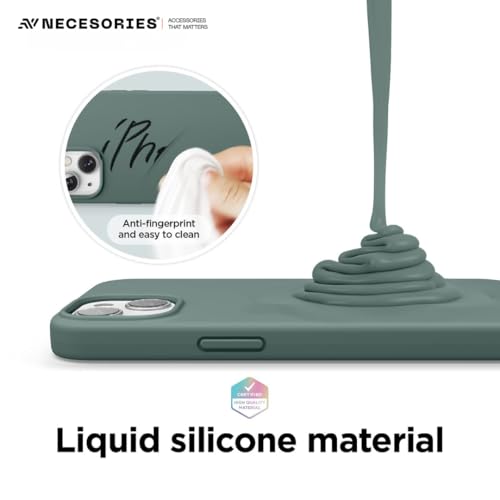 Image of Liquid Silicone Case Compatible for iPhone 13 | Slim Back Cover | Soft Touch Bumper | Shockproof Drop Protection | Microfiber Cloth Inside | Sleek Solid Design