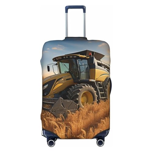 Travel Luggage Cover Elastic Anti-Scratch Suitcase Protector Washable Travel Suitcase Cover Farm Tractor Harvest Luggage Protector Fits 18-32 Inch Suitcase