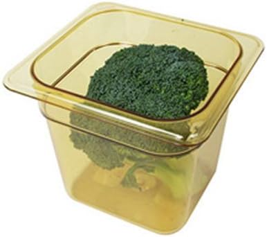 Cambro 66HP H-Pan Hot Food Pan, Sixth-Size, 2-3/8 Quart, Amber