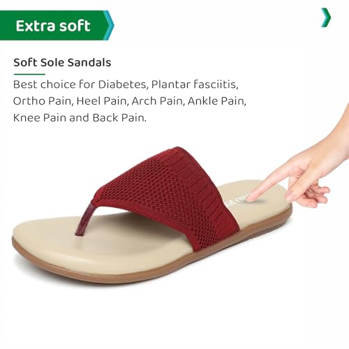 Image of ORTHO JOY Fancy doctor slippers | Comfortable flat sandals for women stylish