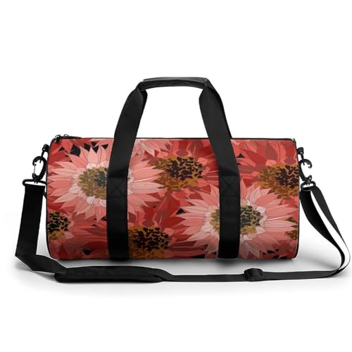 Sac de gym tournesol rouge format compact 45cm pour le voyage