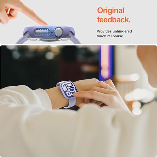 Image of 2 Pack Case with Tempered Glass Screen Protector for Apple Watch Series 3 /2 /1 42mm,JZK Slim Guard Bumper Full Coverage Hard PC Protective Cover HD Ultra-Thin Cover for iWatch 42mm,Purple+Clear