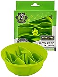 Mighty Paw Slow Feed Dog Bowl Insert | Interactive Puzzle Maze Feeder for Fast Eaters. Prevents Gulping and Vomiting. Holds 3 Cups of Food Pets. Dishwasher-Safe BPA-Free Silicone (Green)