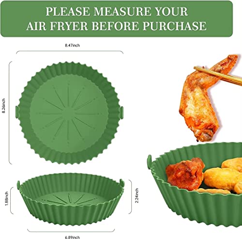 4-Pack Air Fryer Silicone Pot Food Safe Air Fryers Oven Accessories Replacement Of Flammable Parchment Liner Paper,Air Fryer Pot For Oven Microwave Accessories Paper 2 Red+2 Green #TOP2