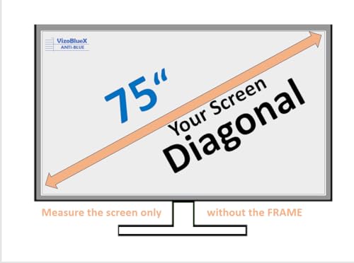 Image of VizoBlueX 75 inch Blue Light and Damage TV Screen Protector. Protection Shield & Anti-Blue Light Filter Blocking UV for LCD LED 4K OLED QLED (65.7 x 37.8 inch)