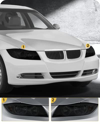 Ndrush Blackout Headlights Tint Vinyl Smoked Tint Film Precut Overlay Wrap Cover Compatible With 2007-2011 Bmw 328I 335I 2007-2008 328Xi 335Xi 2006 330I Sedan #TOP1