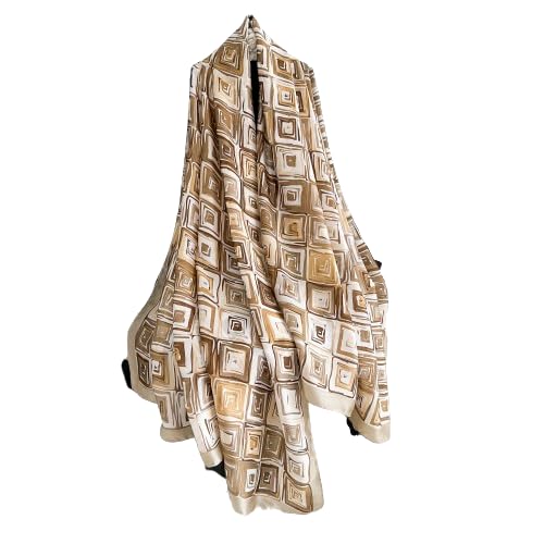 Image of MALINA Women's Polyester Silk Satin Stole Scarf - Soft Lightweight Fashion Wrap, Elegant Floral & Gradient Design, summer stole,Scarf For Women,Premium Stole,Large Size 180x90 cm'