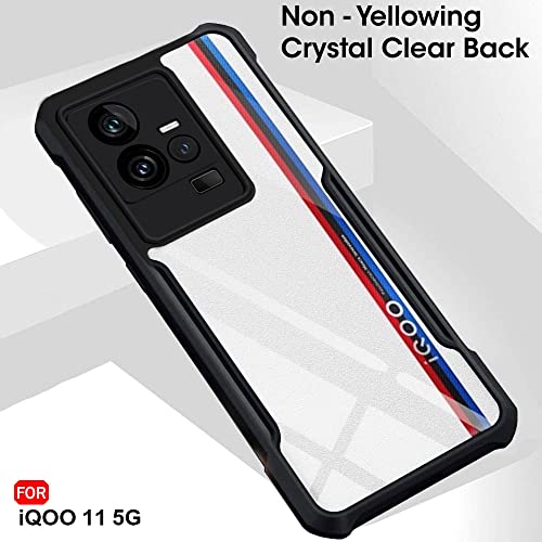 Image of TheGiftKart Shockproof Crystal Clear Back Cover Case for iQOO 11 5G | 360 Degree Protection | Protective Design | Transparent Back Cover Case for iQOO 11 5G (PC & TPU, Black Bumper)