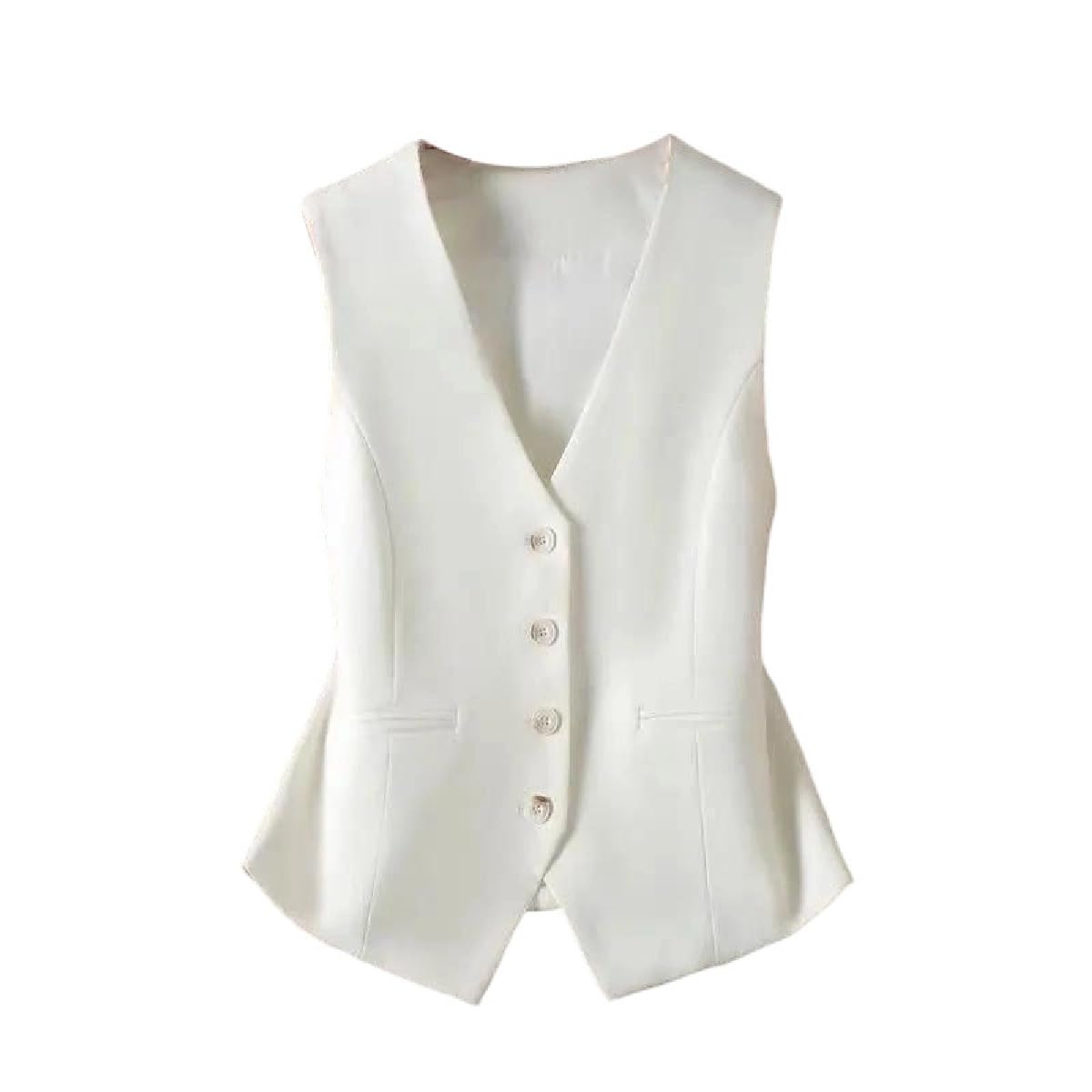 Chaleco tipo blazer con botones corte entallado mujer formal 8