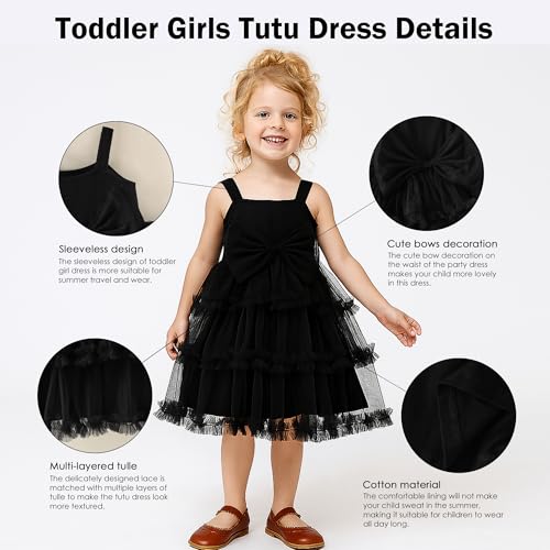 Toddler Girls Tulle Sleeveless Dress Tutu Princess Birthday Party Wedding Outfits Summer Girls Dress 2-8 Years3