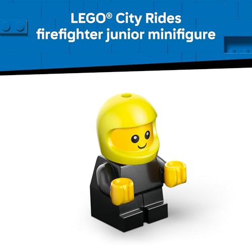 Image of LEGO City Rides - Fire Truck Building Toy for Kids - Emergency Pretend Play for Boys & Girls, Ages 5+ - Toy Truck W /Raisable Ladder & Firefighter Junior Minifigure - Gift Idea for Birthdays - 60482