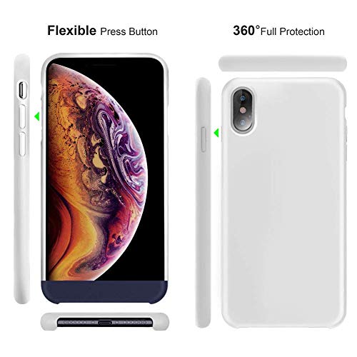 Image of REALCASE iPhone X | iPhone Xs Back Cover Case | Full Protective Liquid Silicone | Shockproof Case Back Cover for iPhone X /Xs (S-White)