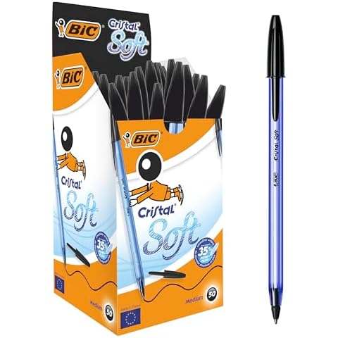 BIC Cristal Soft Ballpoint Pens, Black, 50 Pack Cover
