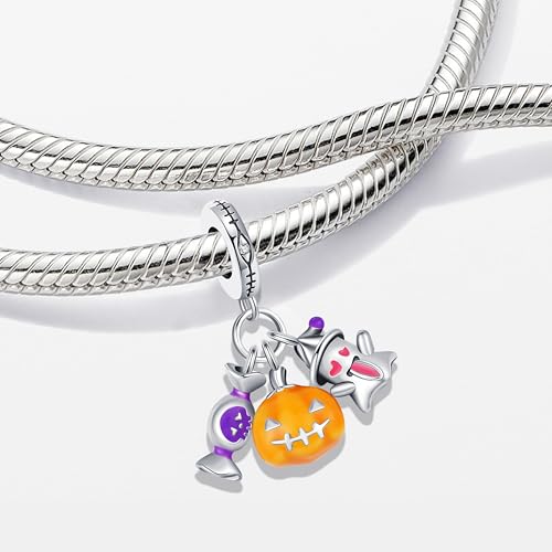 KEQ Halloween Charms for Pandora Bracelets 925 Sterling Silver Charms DIY Necklaces Party Halloween Gifts2