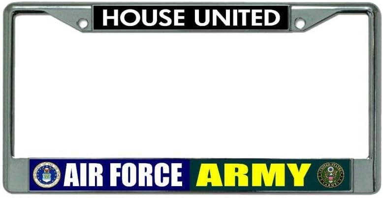 Air Force Army House United Chrome License Plate Frame